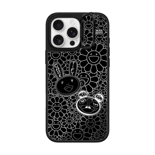 iPhone 16 Pro Max - KAIKAI AND KIKI - FLOWER BLOSSOM (MONO - BLACK) Phone Case