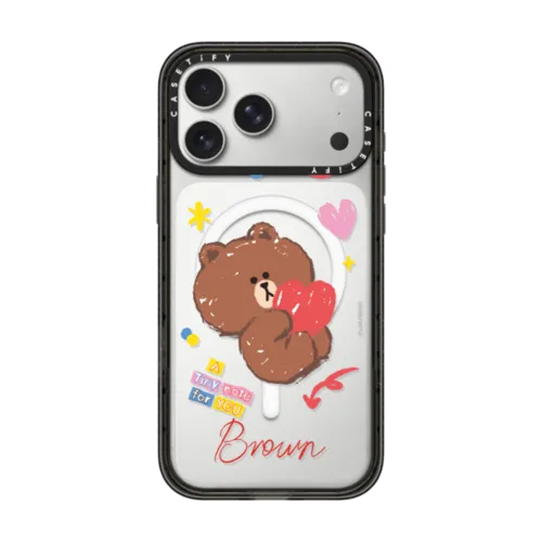 iPhone 17 Pro Max - LINE FRIENDS A Tiny Note For You Custom Case - Brown