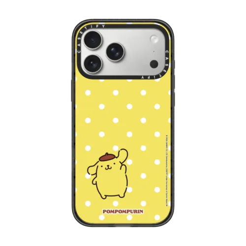iPhone 17 Pro Max - Sanrio Puppy Pals - Pompompurin with you Custom Case - Yellow Dotted - Greeting