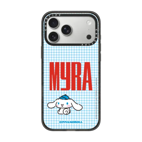 iPhone 17 Pro Max - Sanrio Puppy Pals - Cinnamoroll with you Custom Case - Checkered - Strolling