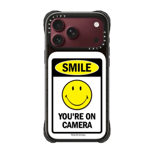 iPhone 18 Pro Max - SMILE! Caution You're On Camera Phone Case - Transparent Edition