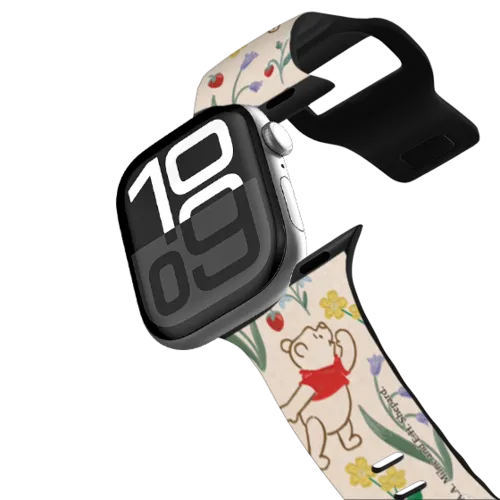 Apple Watch Series 10 (46mm) - Winnie The Pooh Embroidered Floral Pattern Watch Band