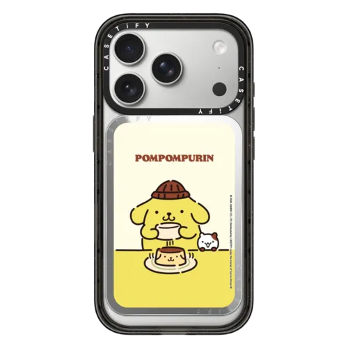 Snappy Cardholder Stand - Sanrio Puppy Pals - Pompompurin Chilling Snappy Cardholder Stand
