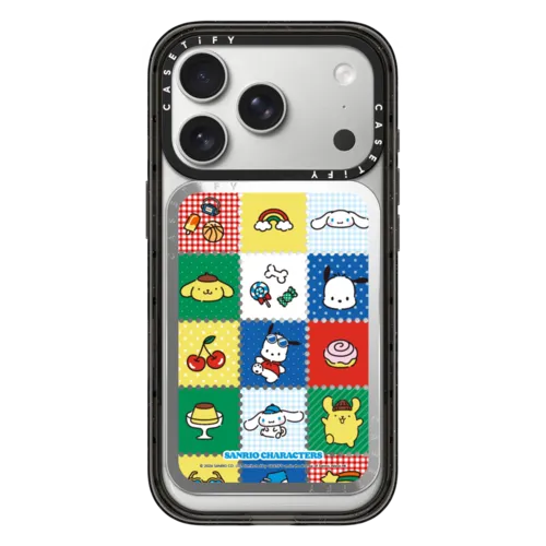 Snappy Cardholder Stand - Sanrio Puppy Pals and Friends Grid Pattern Snappy Cardholder Stand