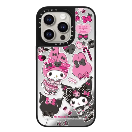 iPhone 15 Pro - My Melody & Kuromi Celebration Sticker Case