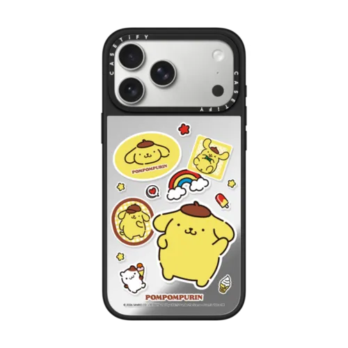 iPhone 17 Pro Max - Sanrio Puppy Pals Sticker Custom Case - Pompompurin Sticker Custom Case