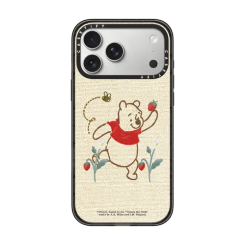 iPhone 17 Pro Max - Winnie The Pooh & Friends Embroidered Phone Case - Winnie The Pooh - With Background